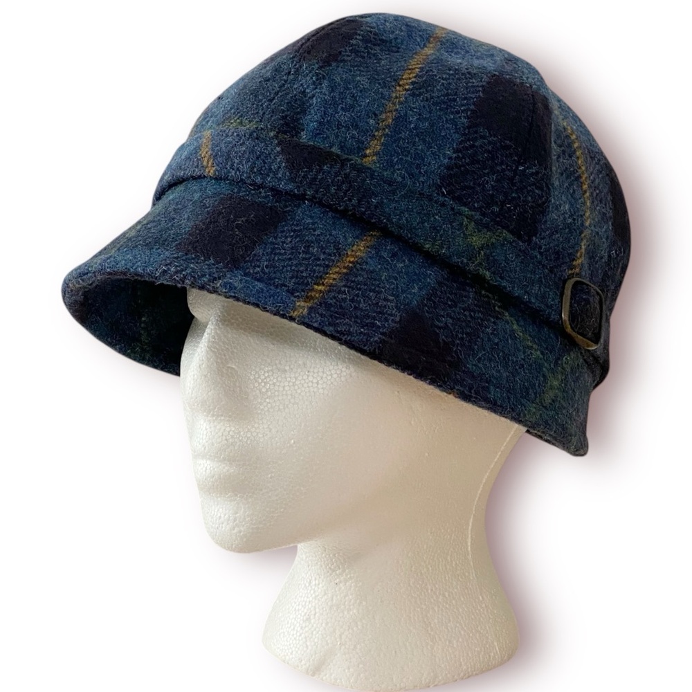 MUCROS WEAVERS Jaunty Women’s Flapper Cloche Hat Irish Wool Blue Tweed - Picture 8 of 12